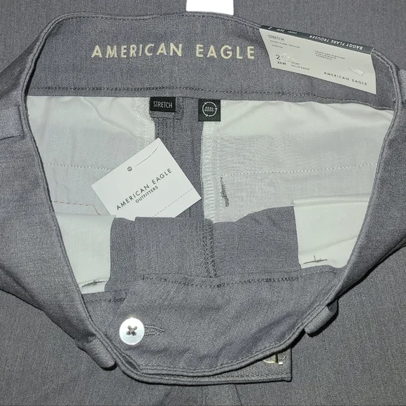 Women's AE Baggy Flare Stretch Poppy Trousers 2 *SHORT* Grey NWT's! - Picture 10 of 15